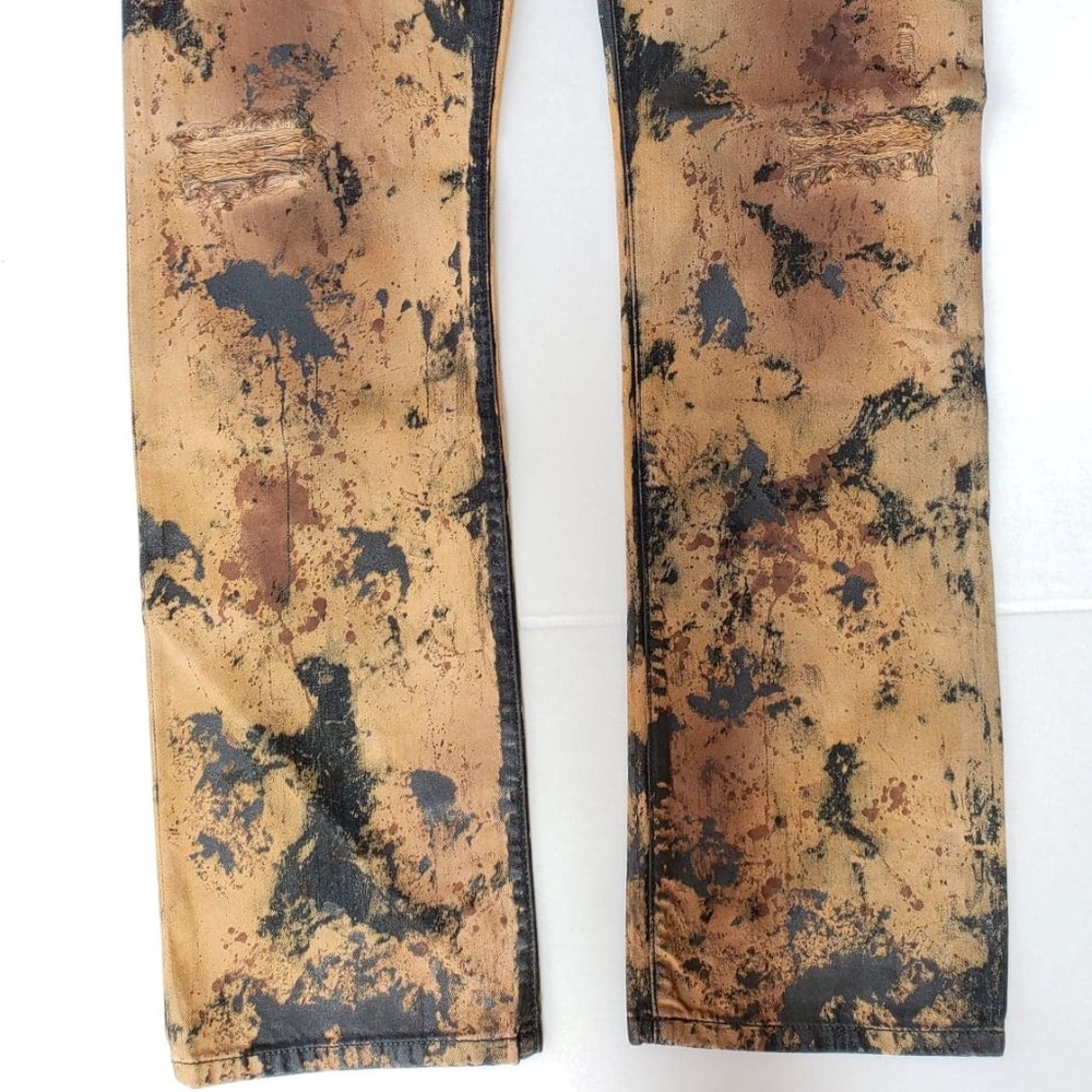 New ROBIN'S JEAN Straight Coated/Waxed Jeans sz 42 - Picture 4 of 8